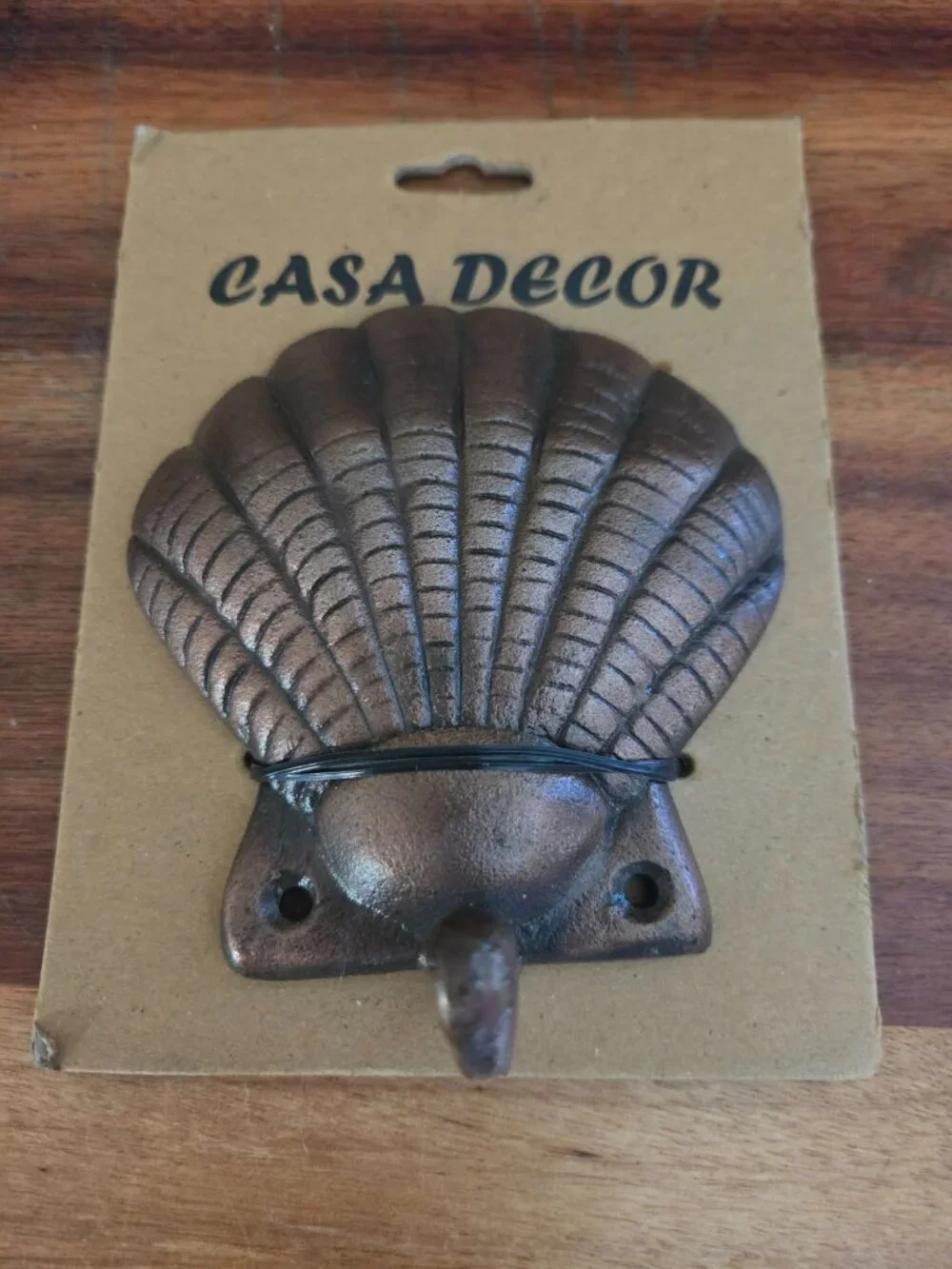 antique style brass finish casa decor seashell wall hook